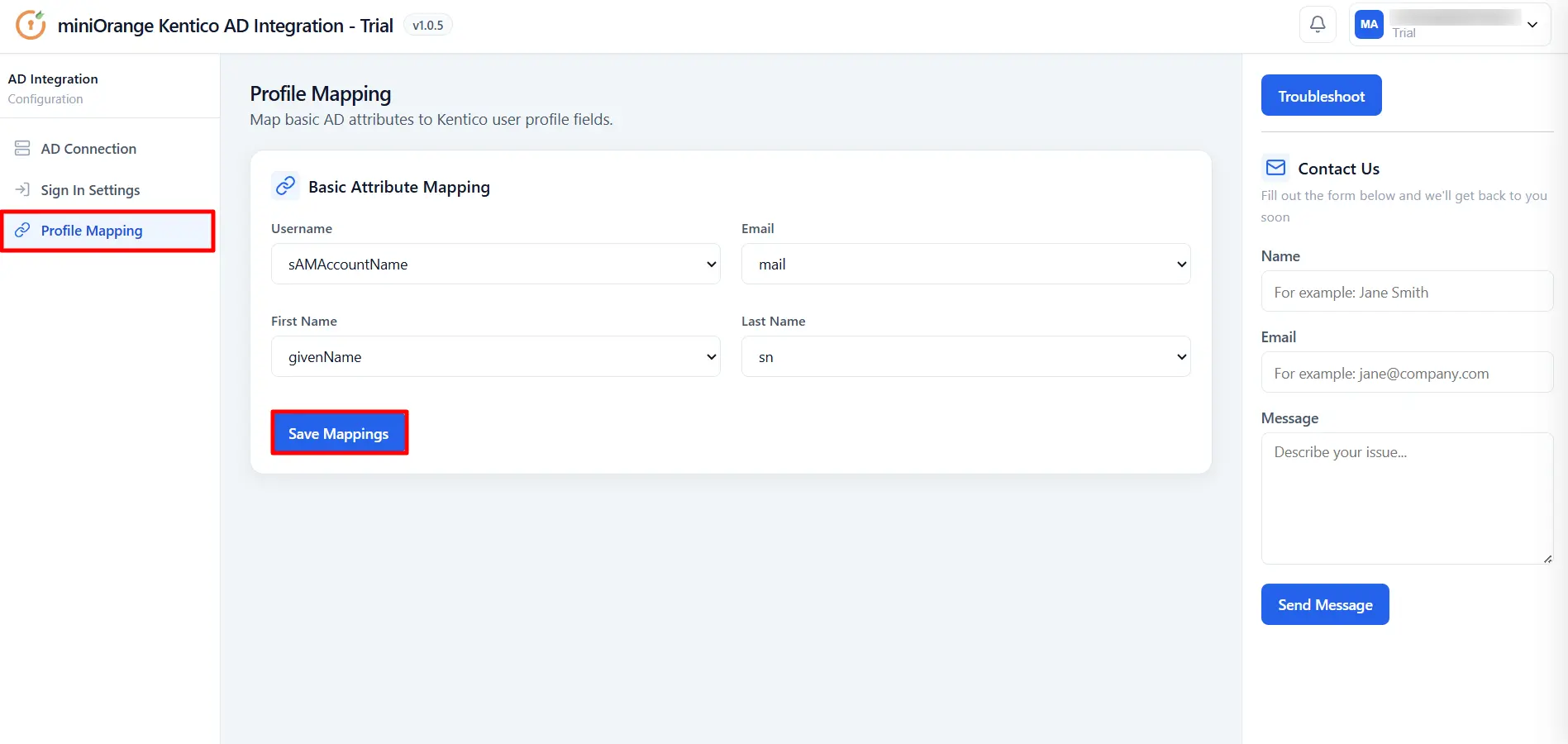 Kentico AD - Profile Mapping