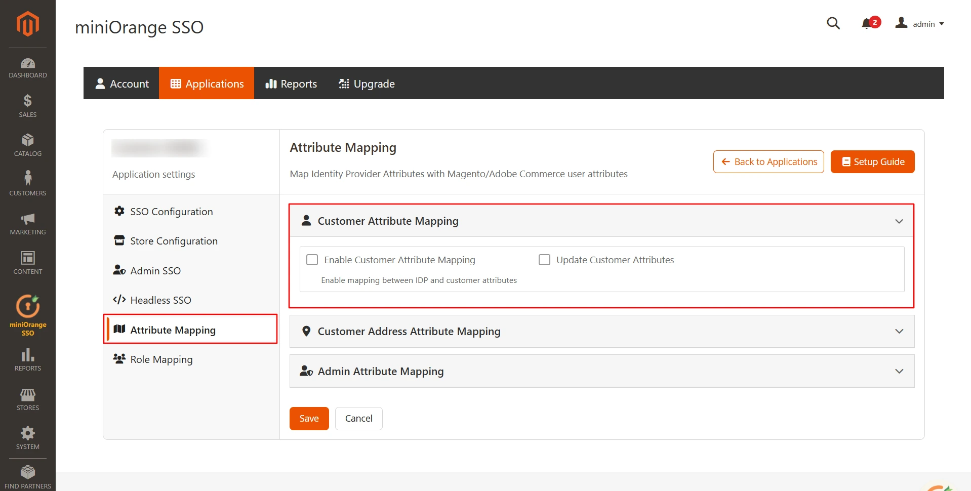 Magento SSO | Customer Attribute Mapping 