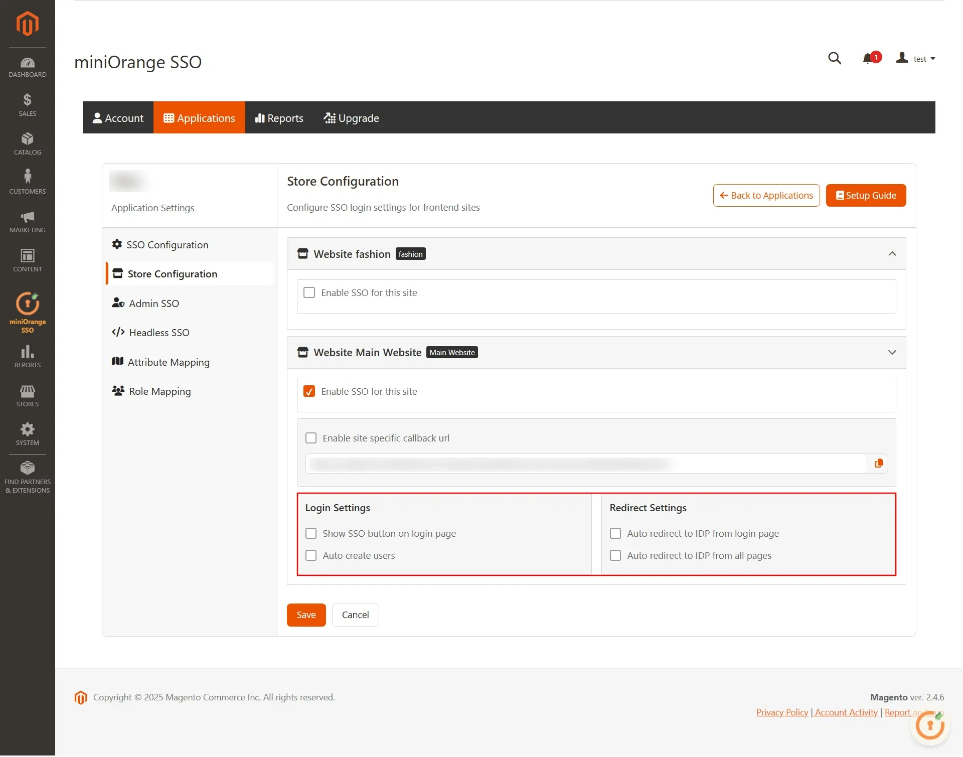 Magento 2 Single Sign-On (SSO) | Login Settings