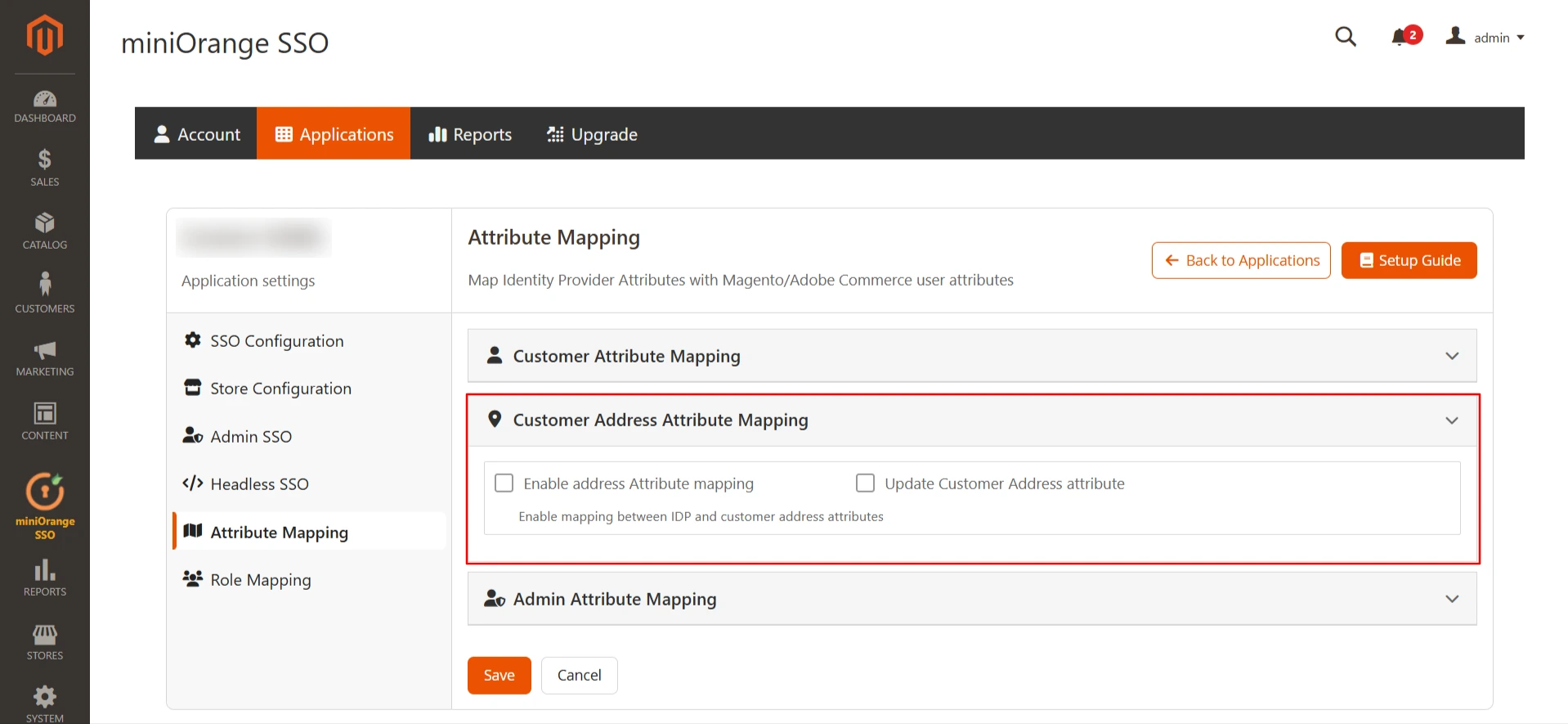 Magento Single Sign-On (SSO) | Customer attribute mapping