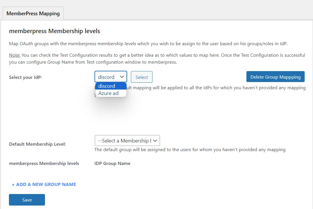 MemberPress Integrator for WordPress - Select OAuth Provider