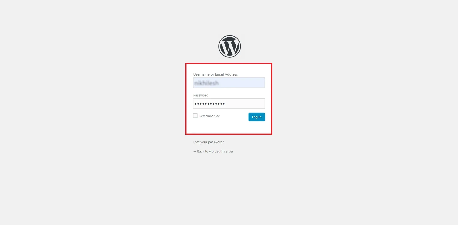 Odoo Single Sign-On (SSO), Enter credentials