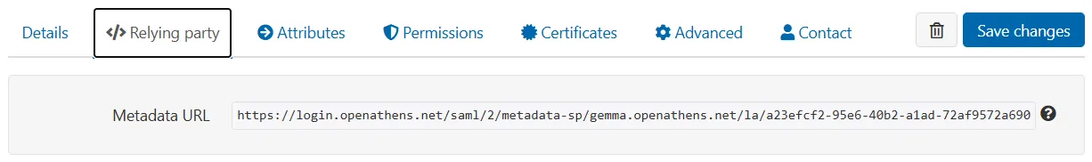 Shopify OpenAthens SSO - Relying Party Metadata