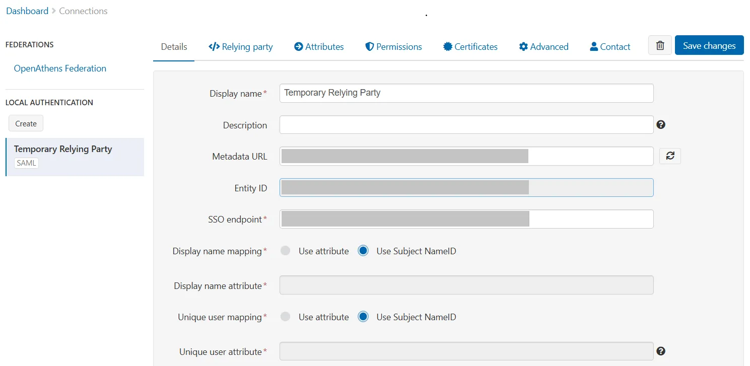 Shopify OpenAthens SSO - SAML Connection Details