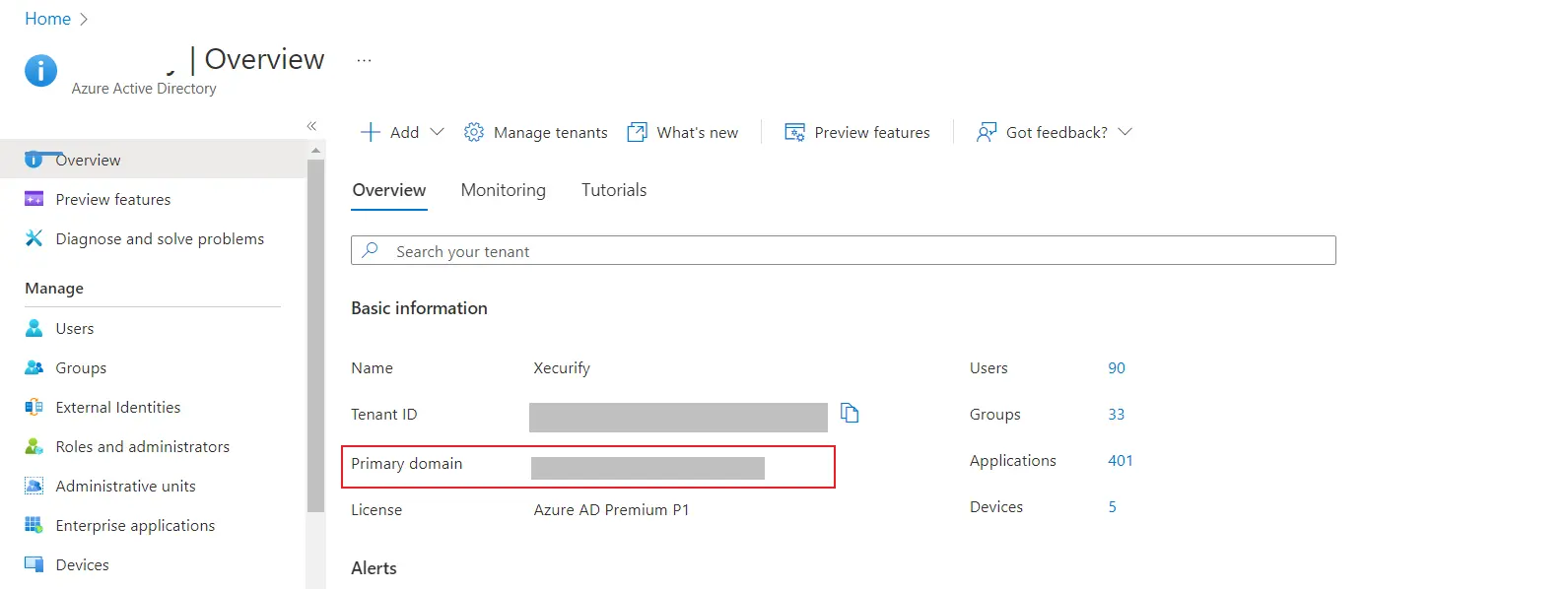 Azure Multitenant SSO - Copy Primary Domain