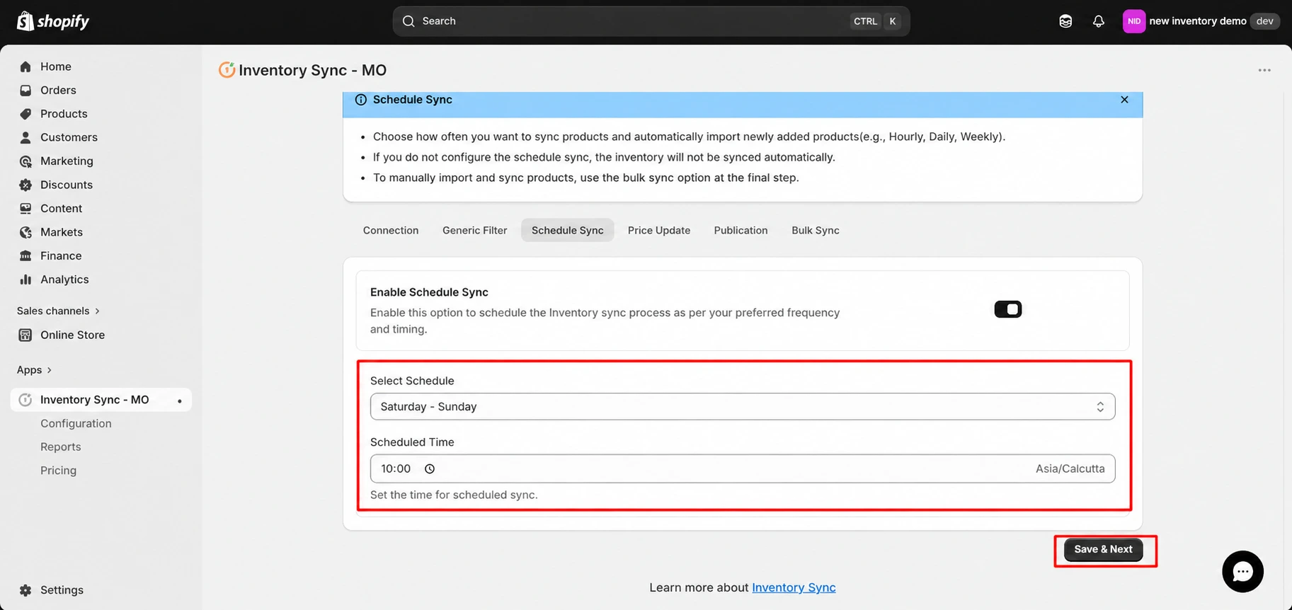 Shopify Kroll Integration - Schedule sync interval