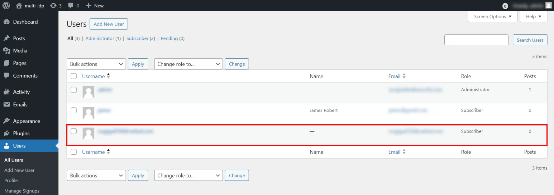 BuddyPress Integration for WordPress - User Logged In Using IDP Credentials