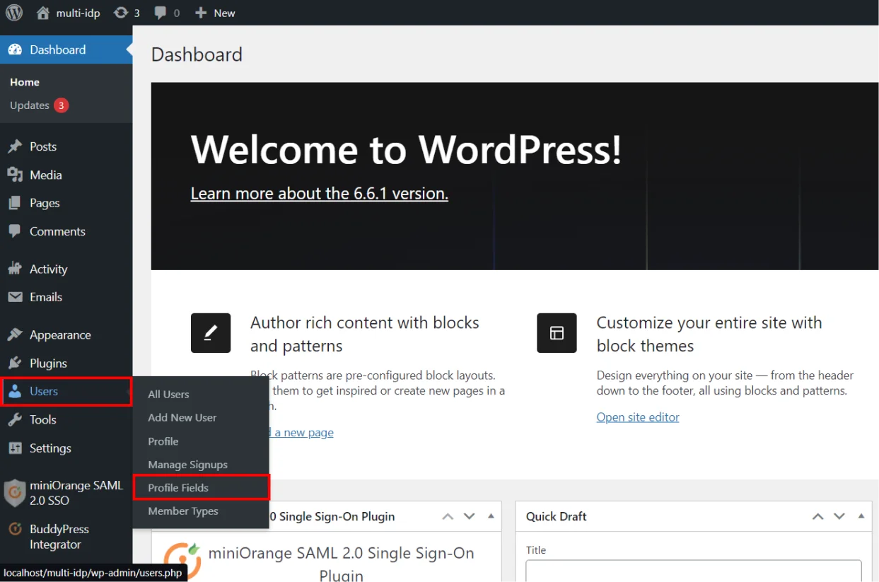 Buddypress/BuddyBoss Integration for WordPress - Users Profile Fields