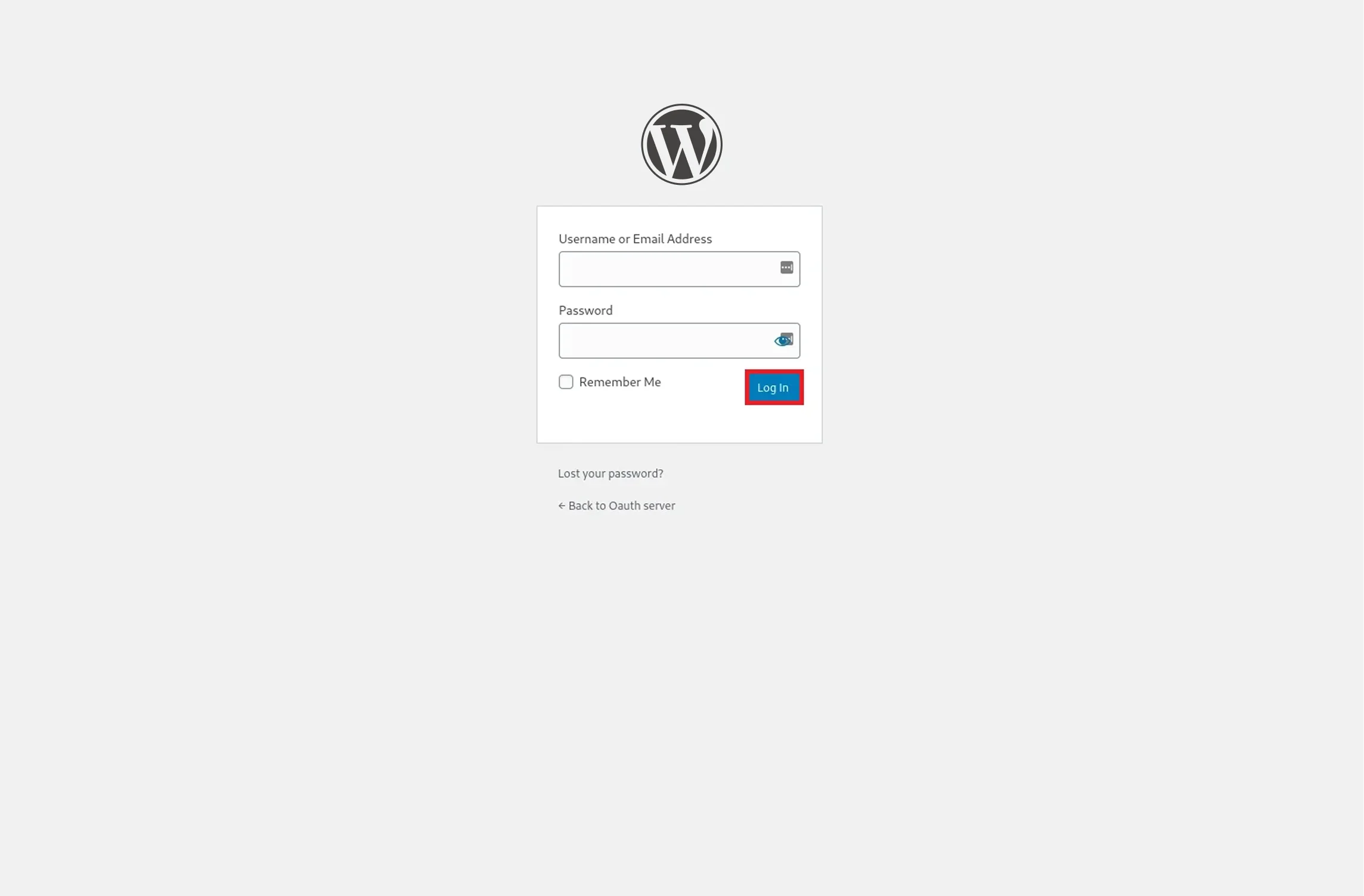 WordPress credential
