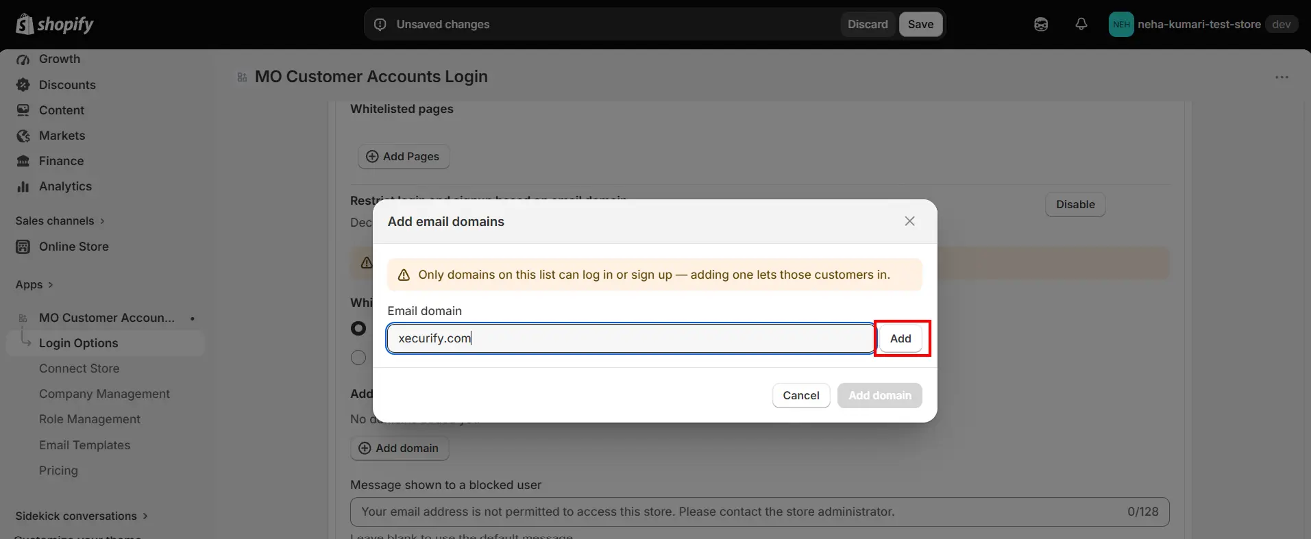 Add an email domain