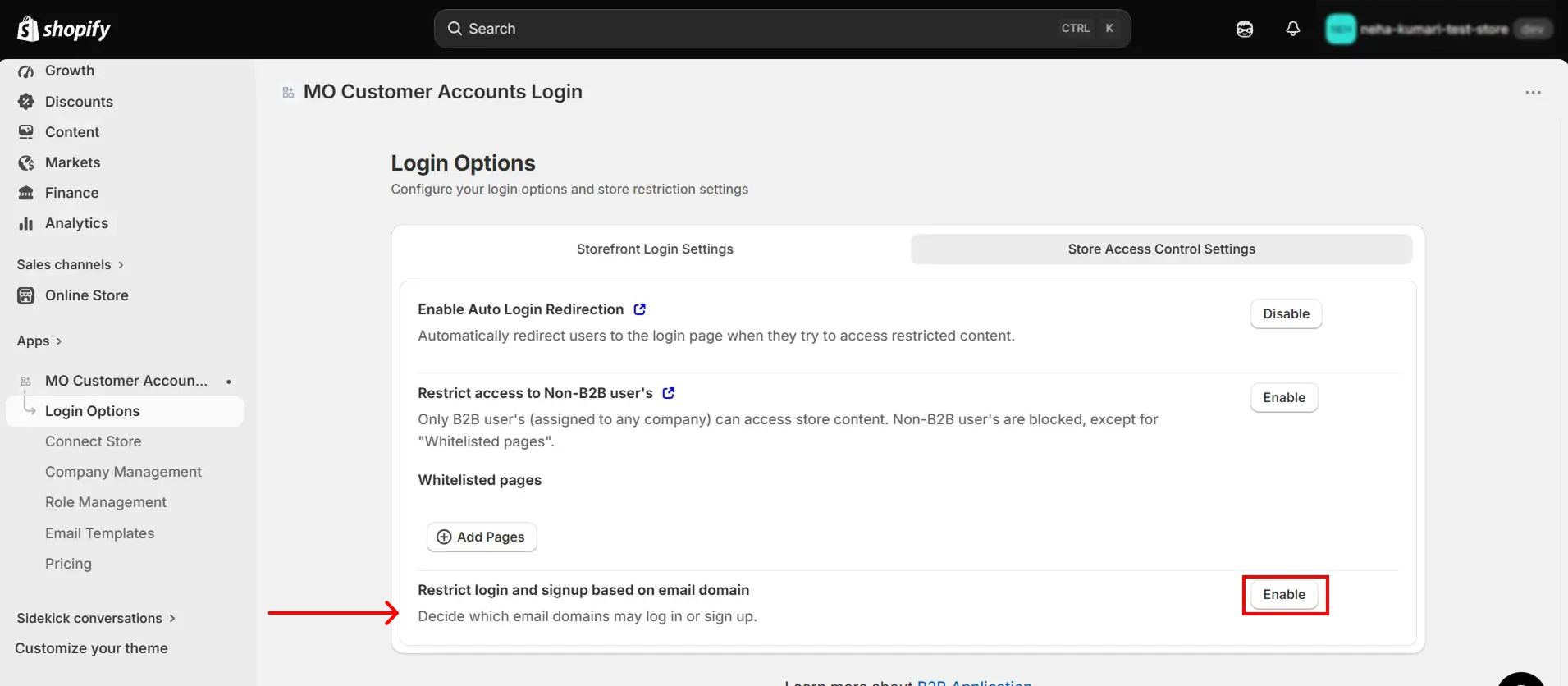 Restrict login and signup based on email domain