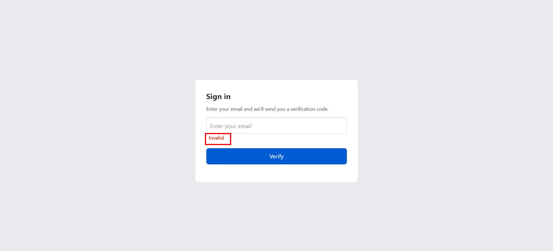 Disclaimer shown for a domain that is not allowed