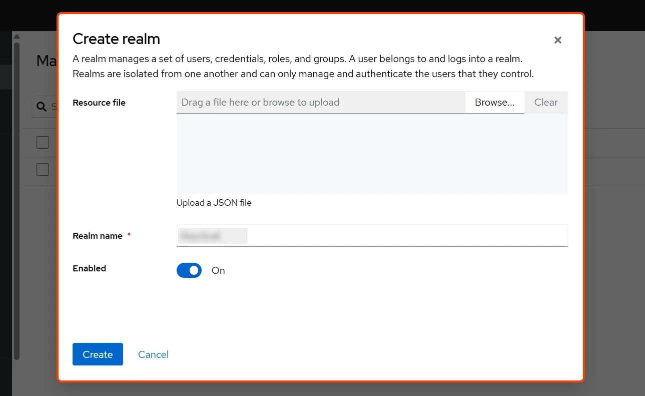 Keycloak SSO - Keycloak OAuth Single Sign-On - Create realm