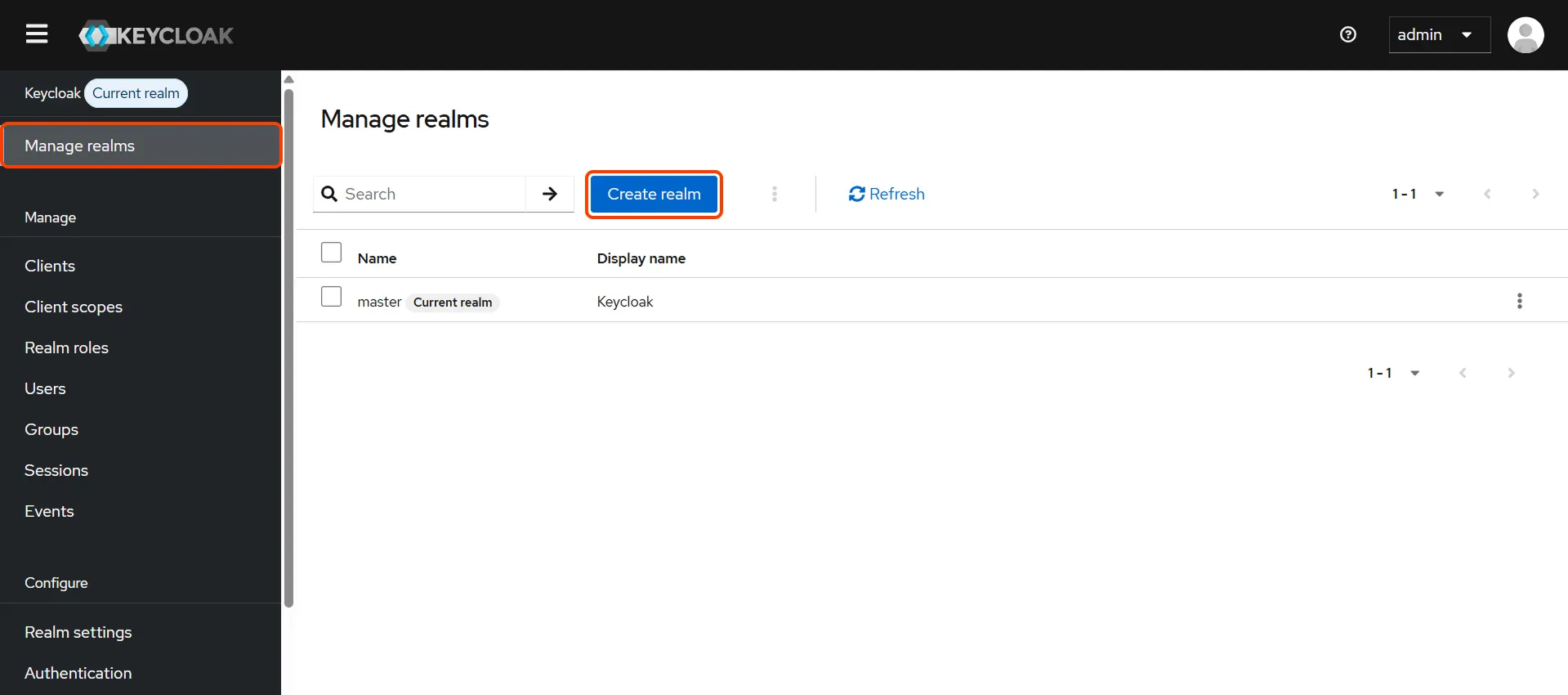 Keycloak SSO - Keycloak OAuth Single Sign-On - Add realm