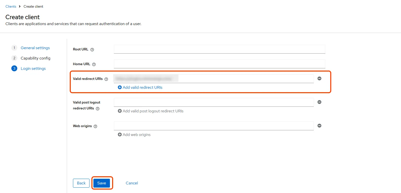 Keycloak SSO - Keycloak OAuth Single Sign-On - callback url