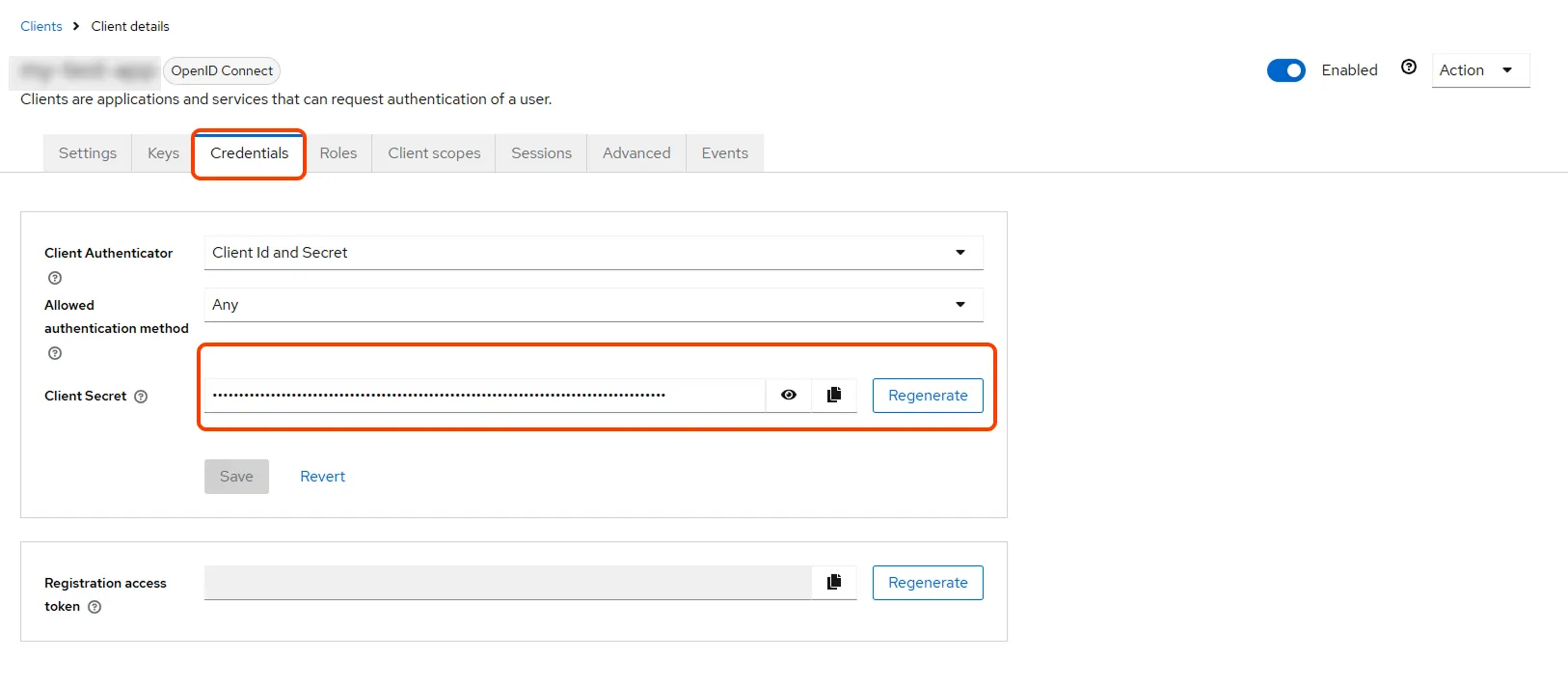Keycloak SSO - Keycloak OAuth Single Sign-On - Copy client secret