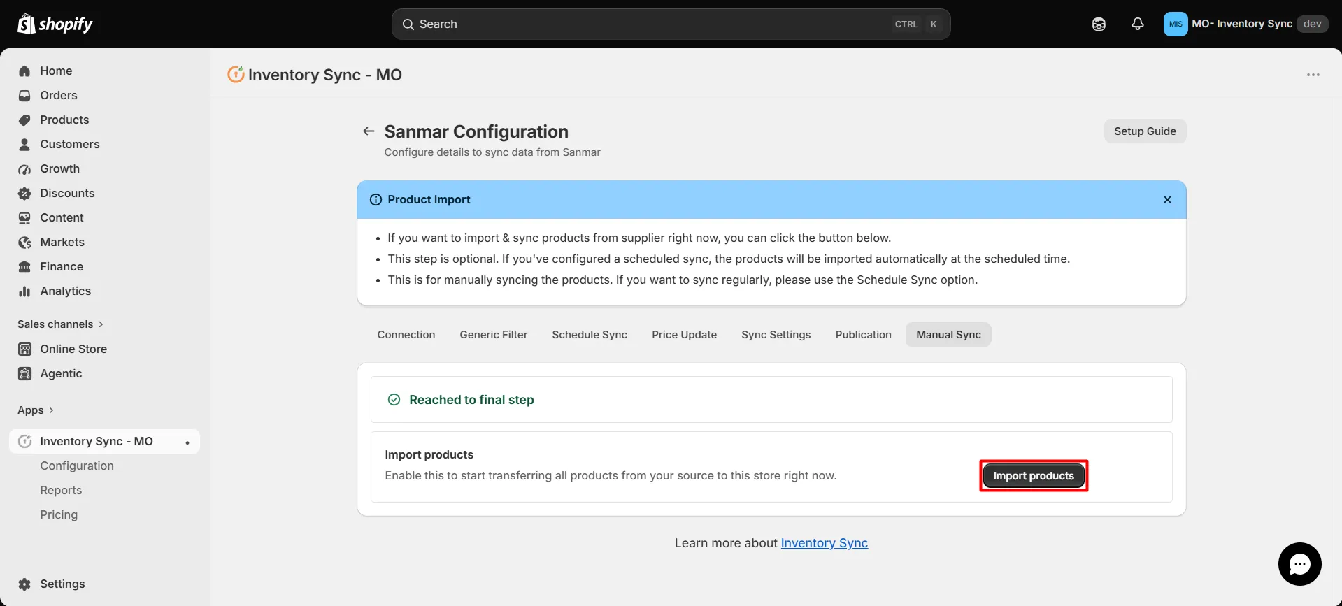Shopify SanMar Integration - Import Products