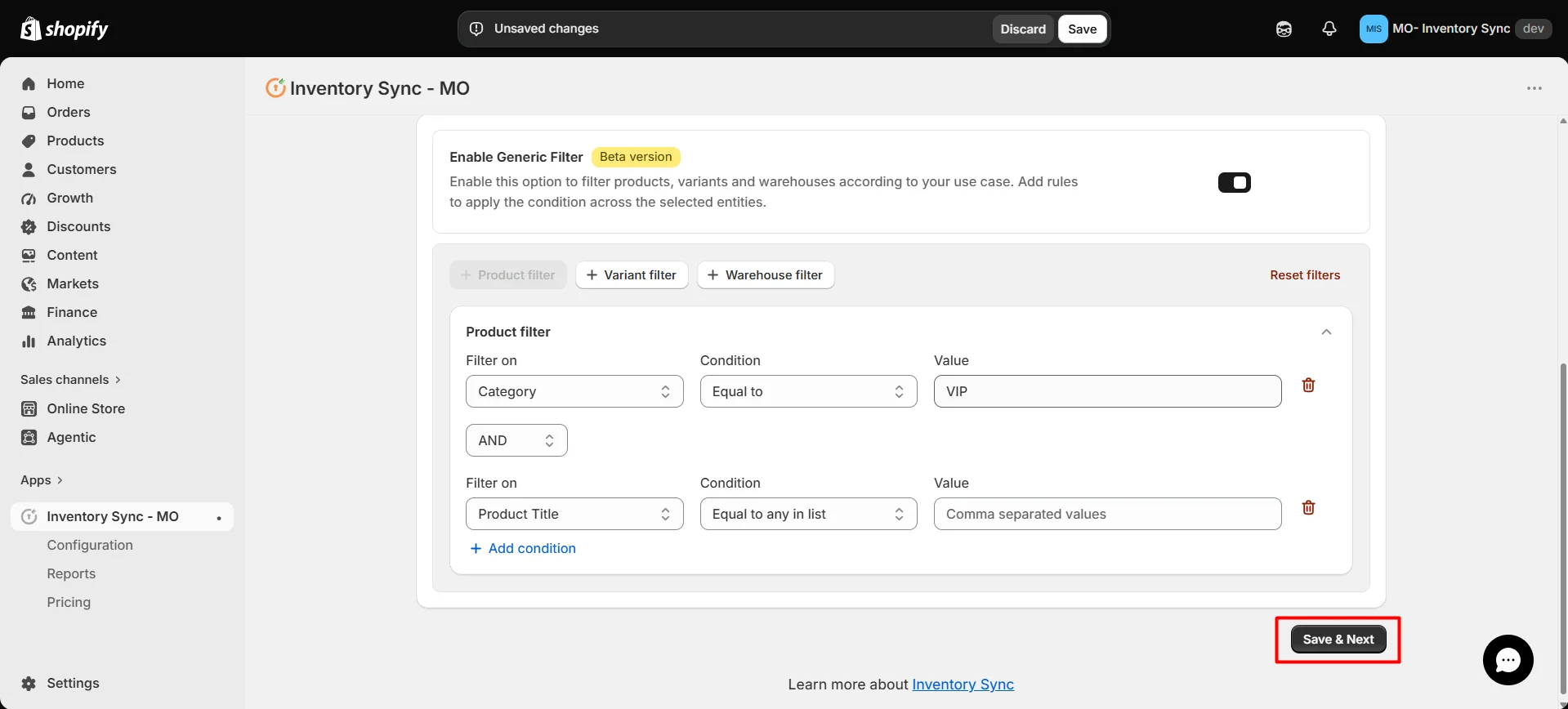 Shopify S&S Activewear Integration - Save Workflow Settings
