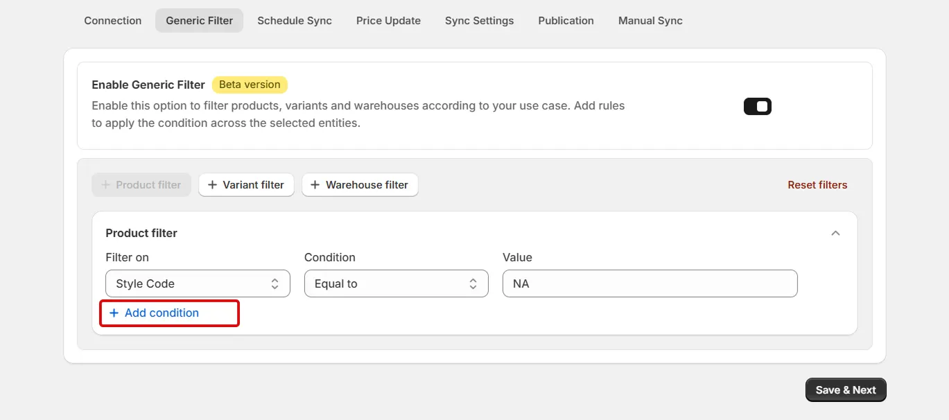 Shopify Amrod Integration - Product Filter