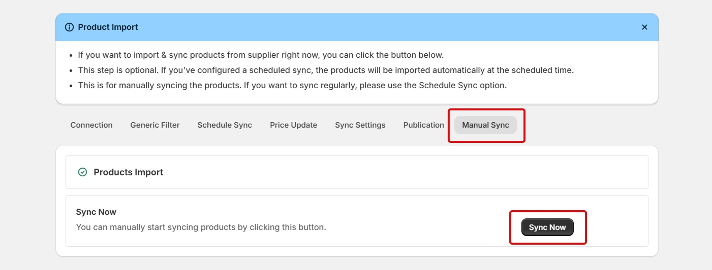 Connect Amrod to Shopify using Inventory Sync - Manual sync update product