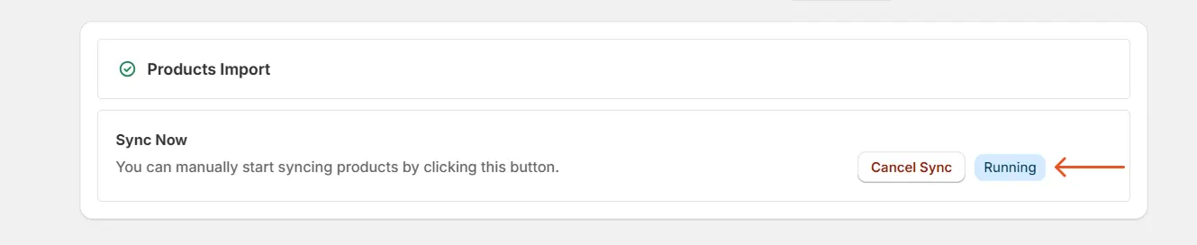 Connect Amrod to Shopify using Inventory Sync - Import product running