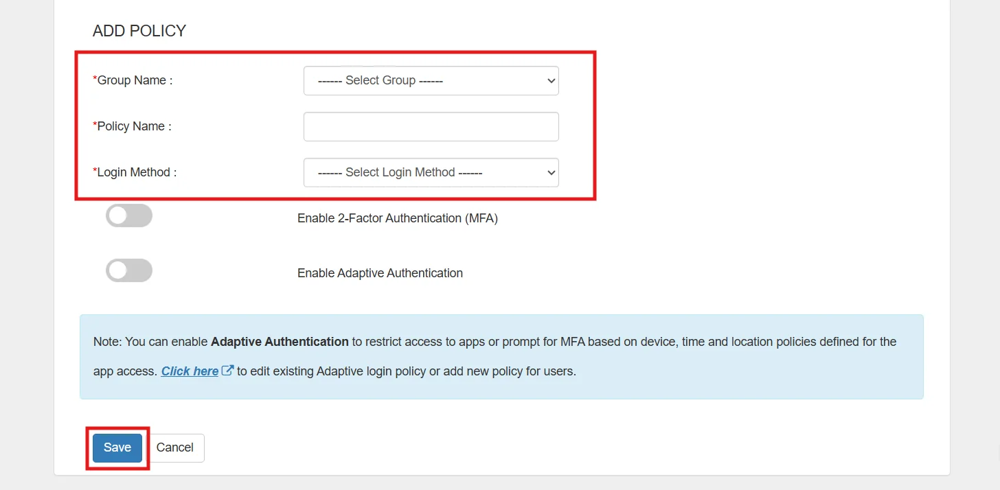 SSO using Shopify as IDP - Add policy