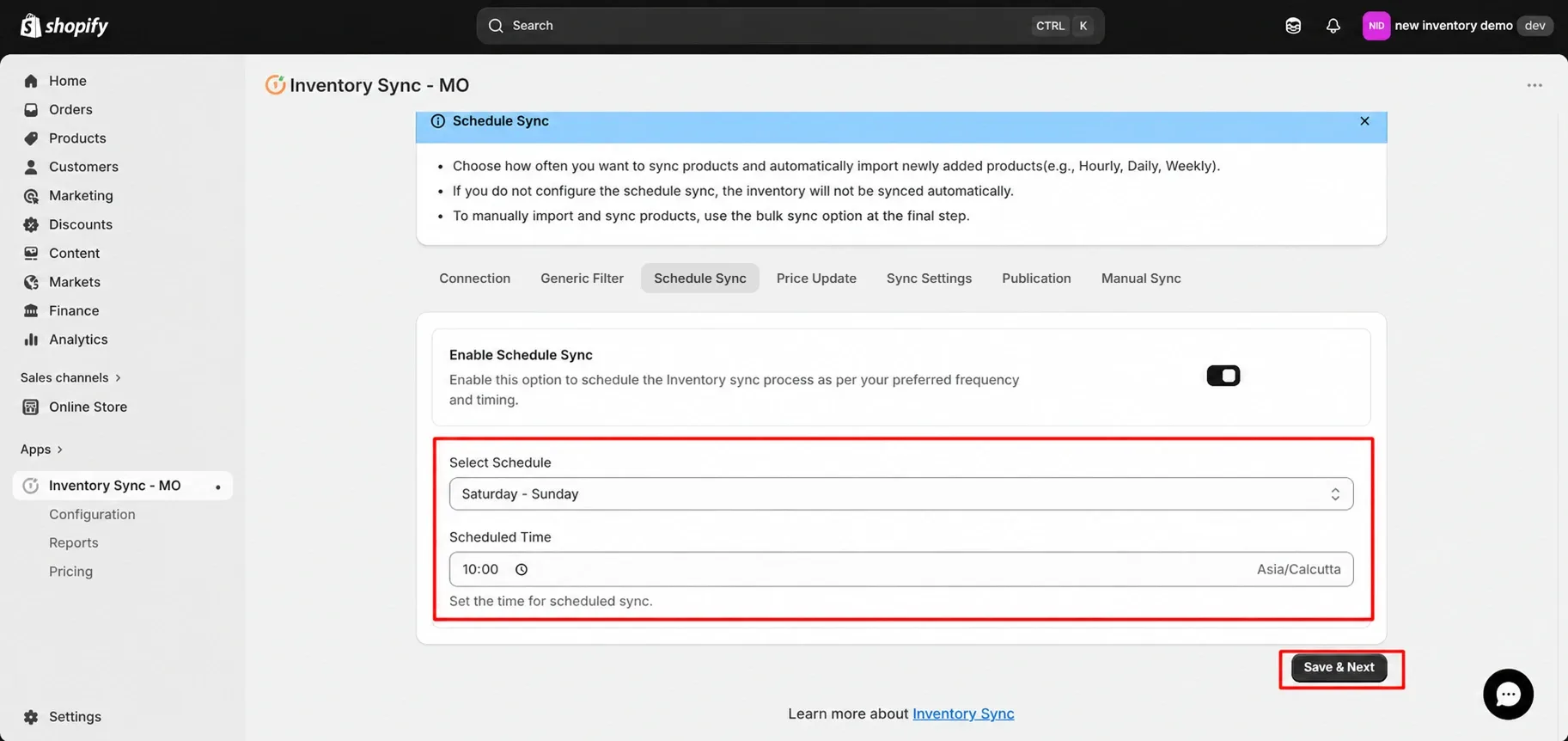 Shopify Kroll Integration - Schedule sync interval