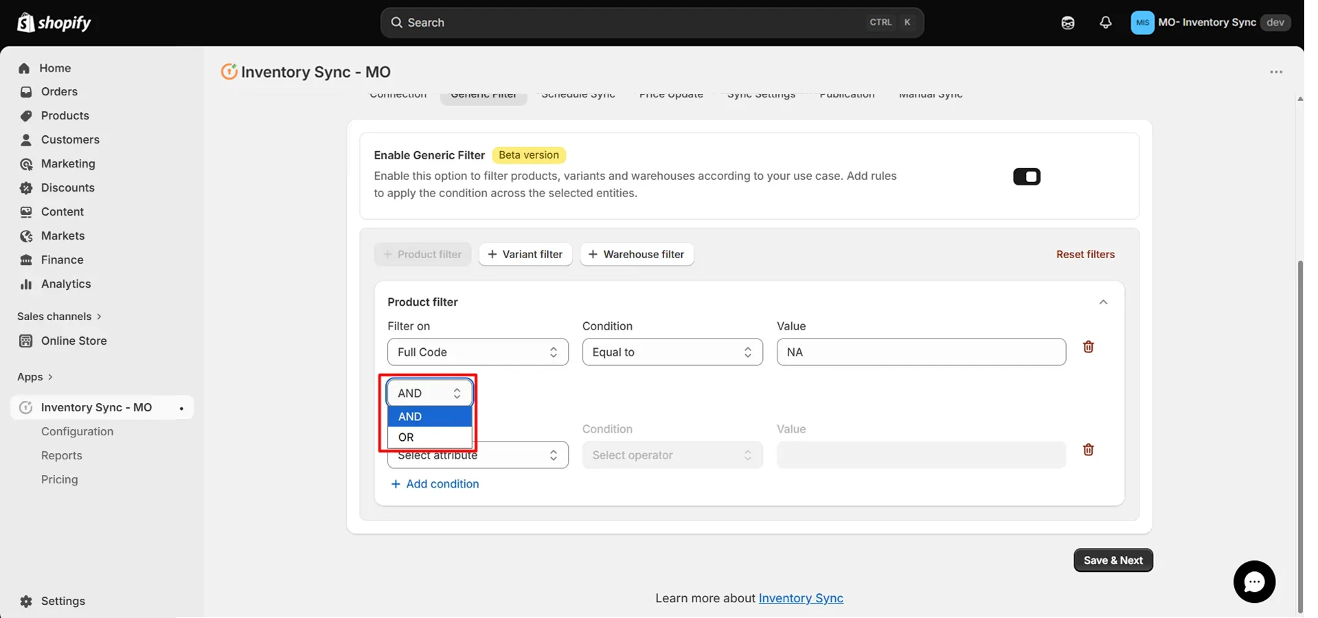 Shopify Kroll Integration - Product Filter Booleans
