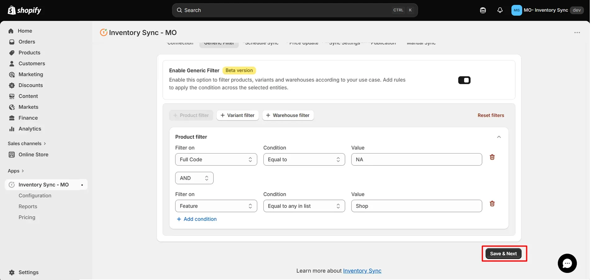 Shopify Kroll Integration - Save Workflow Settings