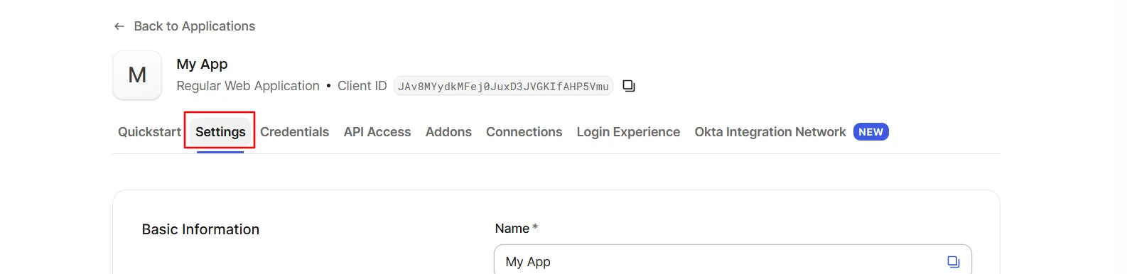 OAuth/OpenID/OIDC Single Sign-On (SSO), Auth0 SSO Login go to setting