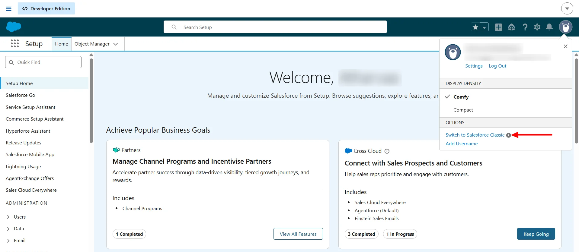 Salesforce Single Sign-On (SSO) login - switch classic mode